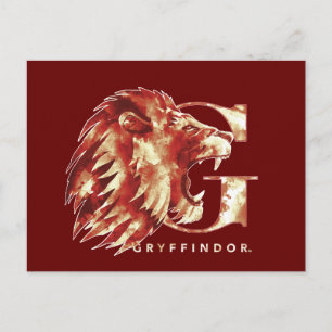 Carte Postale Harry Potter   Aquarelle Lion GRYFFINDOR™