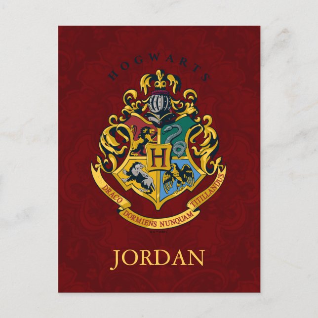 Carte Postale Harry Potter | Armoiries de Poudlard - Complète (Devant)