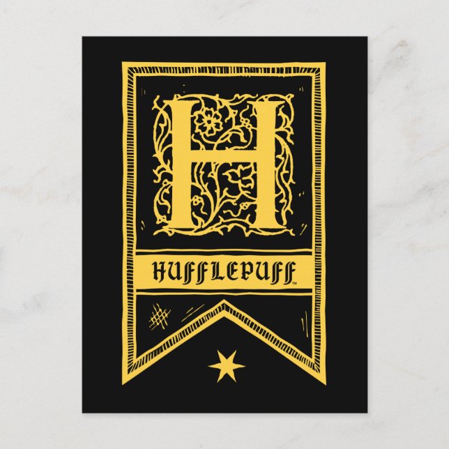 Carte Postale Harry Potter | Bannière Monogramme de Poufsouffle (Devant)