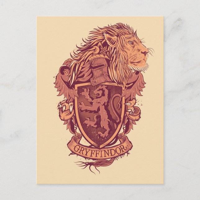 Carte Postale Harry Potter | Blason du Lion Gryffindor (Devant)