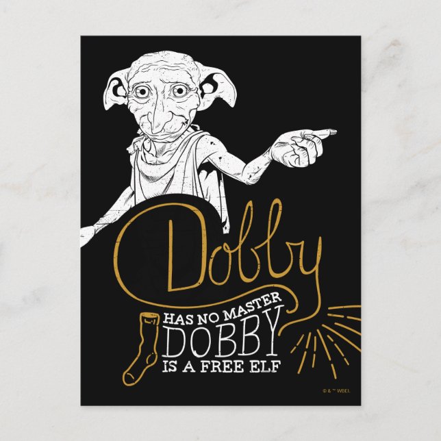 Carte Postale Harry Potter | Dobby N'A Pas De Maître (Devant)
