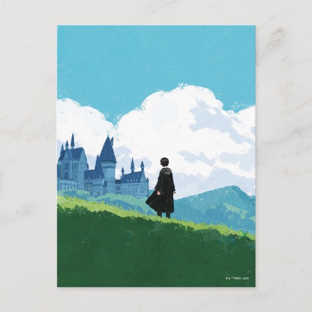 Carte Postale HARRY POTTER™ Dominant le château de Poudlard ™ (Devant)