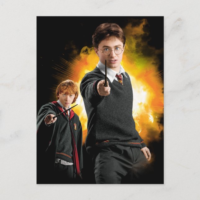 Carte Postale Harry Potter et Ron Weasely (Devant)