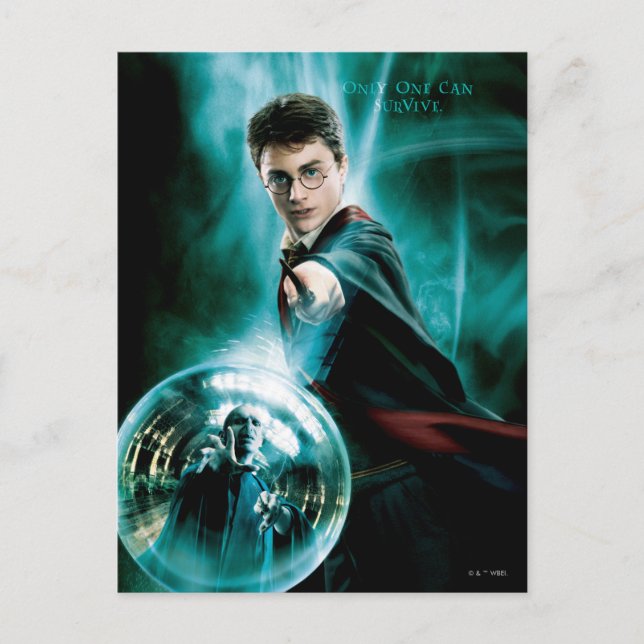 Carte Postale Harry Potter et Voldemort Un seul peut survivre (Devant)