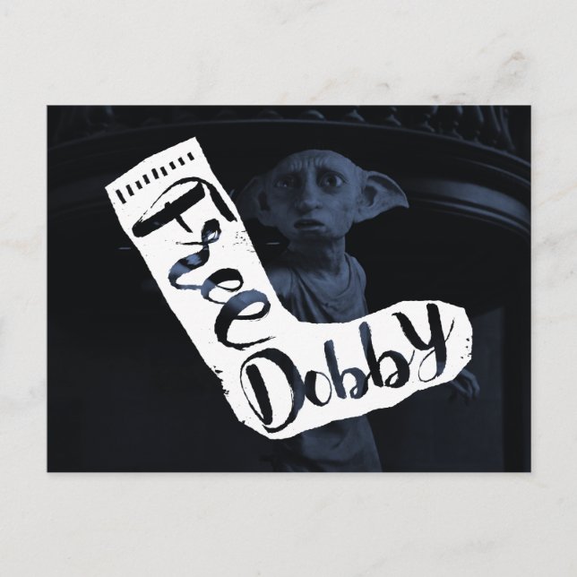 Carte Postale Harry Potter | "Free Dobby" Sock Typography (Devant)