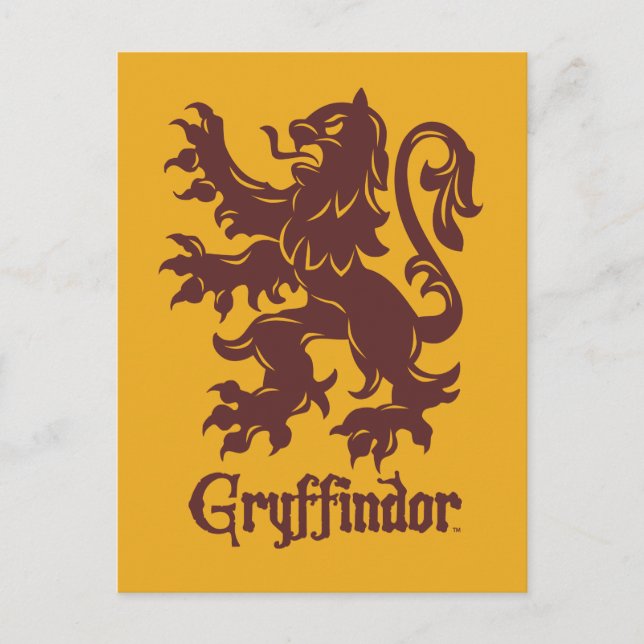 Carte Postale Harry Potter | Gryffindor Lion Graphic (Devant)
