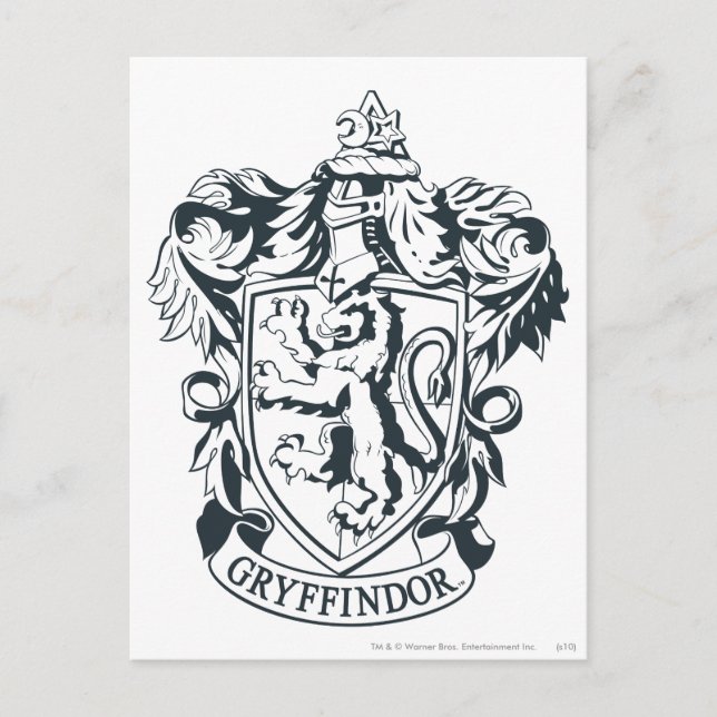 Carte Postale Harry Potter | Gryffindor Stencil Esquisse (Devant)