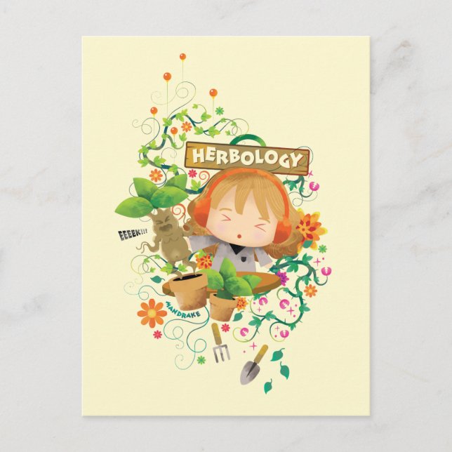 Carte Postale Harry Potter | Hermione Cours de Botanique Graphiq (Devant)