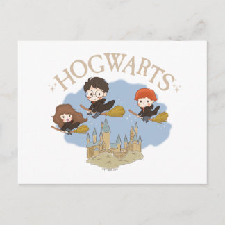 Carte Postale HARRY POTTER™, Hermione & Ron Fly Over HOGWARTS™