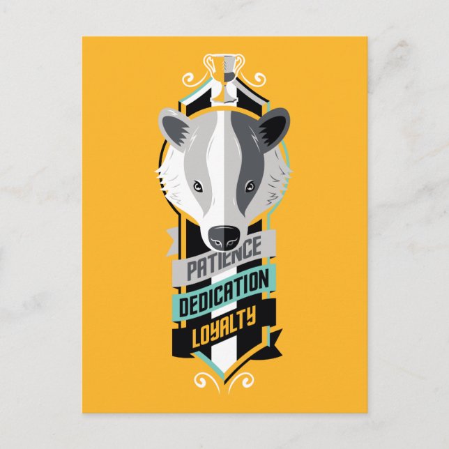 Carte Postale Harry Potter| HUFFLEPUFF™ House Traits Sigil (Devant)