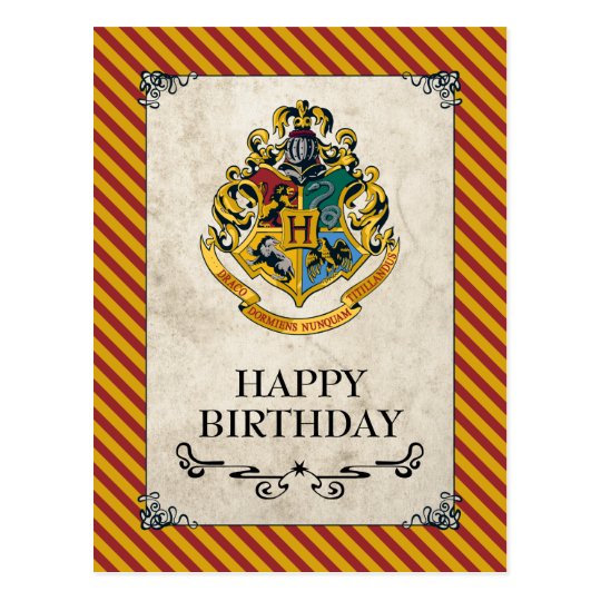 Carte Postale Harry Potter Joyeux Anniversaire De Hogwarts Zazzle Fr