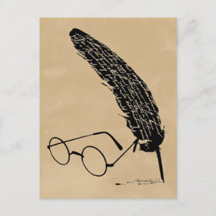 Carte Postale Harry Potter   Lunettes et plume