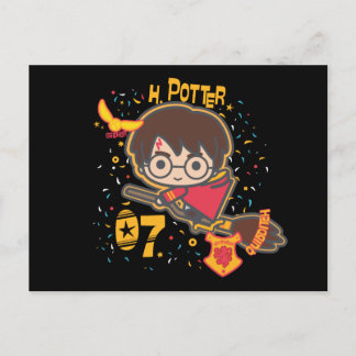 Carte Postale Harry Potter Quidditch chercheur de dessin animé