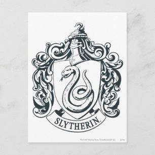 Carte Postale Harry Potter Slytherin Crest - noir et blanc