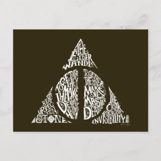 Carte Postale Harry Potter Sortilège | RELIQUES DE LA MORT Typog