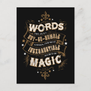 Carte Postale Harry Potter Spell  Les mots sont nos plus inexhau