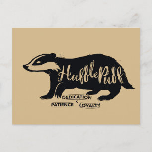 Carte Postale Harry Potter  Typographie silhouette de HUFFLEPUFF