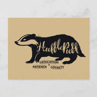 Carte Postale Harry Potter| Typographie silhouette de HUFFLEPUFF