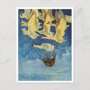 Carte Postale Harry Rountree Un enfant vole avec des cygnes sauv