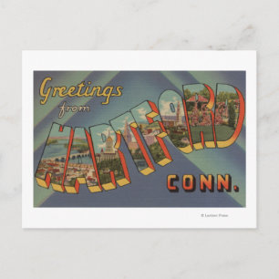 Carte Postale Hartford, Connecticut - Scènes de grandes lettres