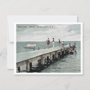 Carte Postale Harvey Cedars NJ Boat Dock années 1930