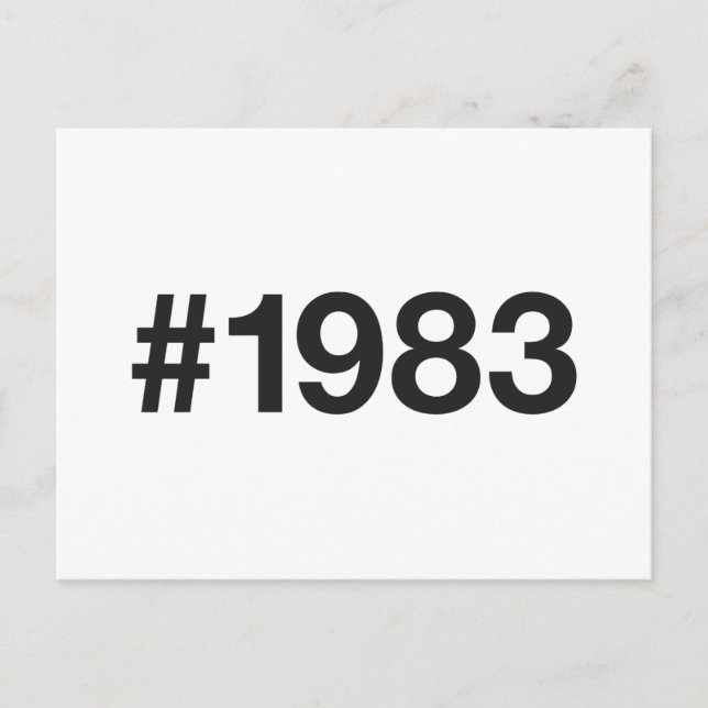 Carte Postale Hashtag 1983 42 Anniversaire (Devant)