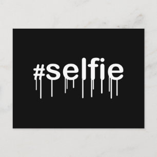 Carte Postale Hashtag Selfie Drooling Décor noir