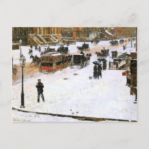 Carte Postale Hassam - Cinquième avenue en hiver