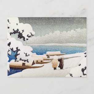 Carte Postale Hasui Kawase Neige à Hashidate (Yuki no hashidate)