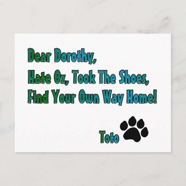 Carte Postale Hate oz (Devant)