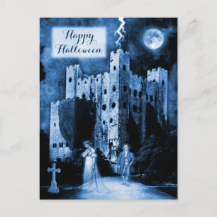Carte Postale Hauné Château Gothic Happy Halloween