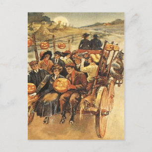 Carte Postale Hauné Hayride Jack O'Lantern Citrouille Moon