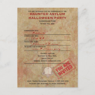 Carte Postale Hauned Asylum Halloween Party