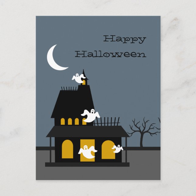 Carte postale Haunted House Halloween (Devant)