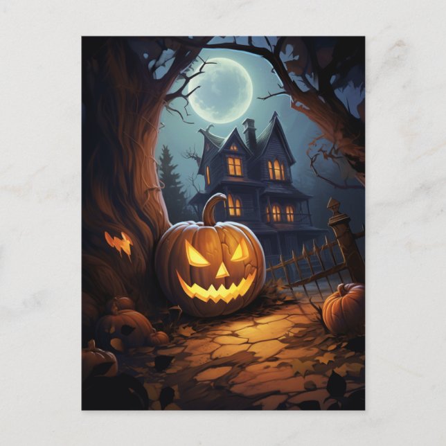 Carte Postale Haunted House Halloween (Devant)