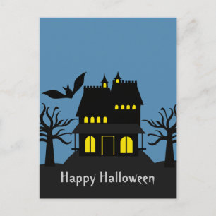 Carte postale Haunted Maison éffrayante Halloween