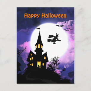 Carte Postale Hauny Halloween effrayant Maison hantée Happy Hall