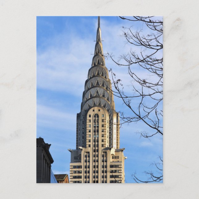 Carte Postale Haut du Chrysler Building, Arbres nus (Devant)