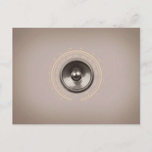 Carte Postale Haut-parleur de musique rétro (Devant)