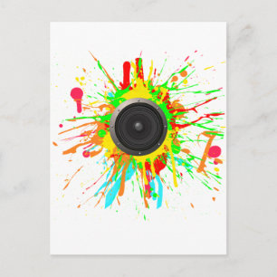 Carte Postale Haut-parleur - DJ Music Disque Jockey Audio