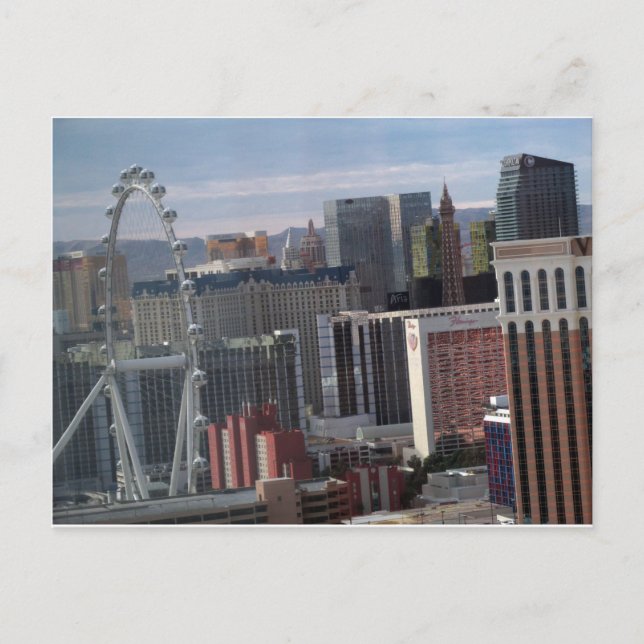 Carte Postale Haut rouleau et Las Vegas Center Strip (Devant)
