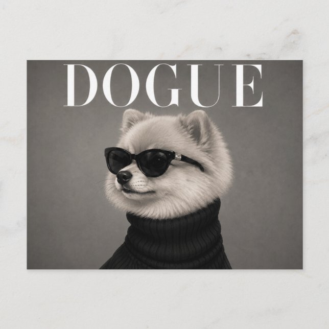 Carte Postale Haute Couture de Luxe pour Pomeranian (Devant)