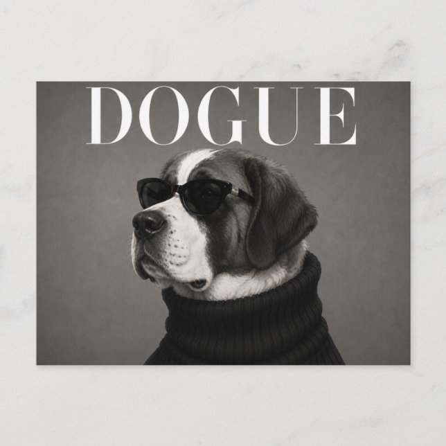 Carte Postale Haute Couture Luxueuse St Bernard (Devant)