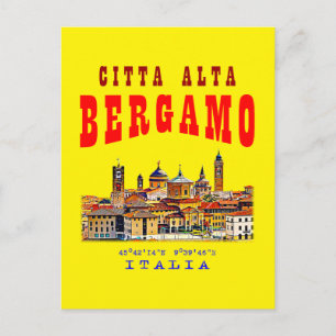 Carte Postale Haute-vieille ville (Citta Alta) à Bergamo. Italie