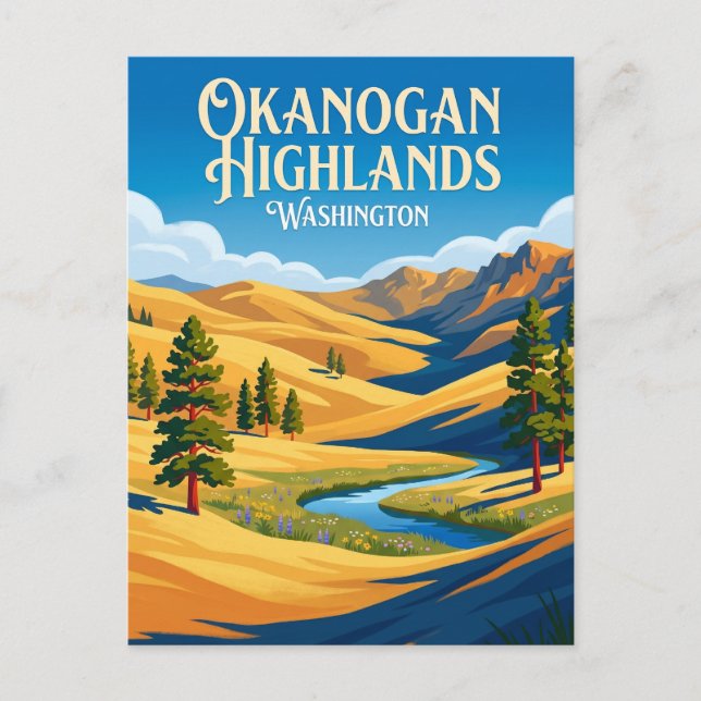 Carte Postale Hautes terres d'Okanogan États-Unis (Devant)