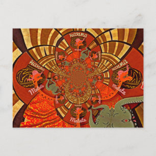 Carte Postale Hauteurs de Whimsical : Belle girafe drôle Africai