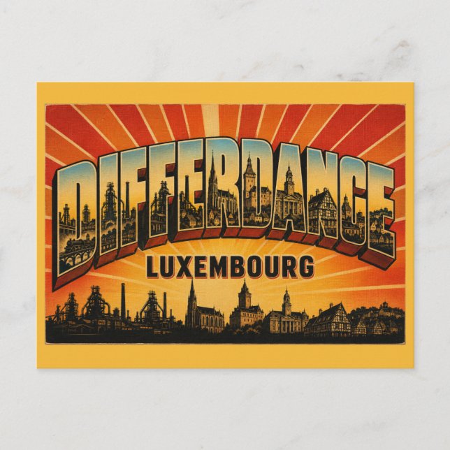 Carte Postale Hauts fourneaux de Differdange Luxembourg (Devant)
