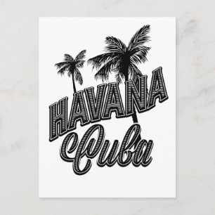 Carte Postale Havana Cuba typographie vintage art.