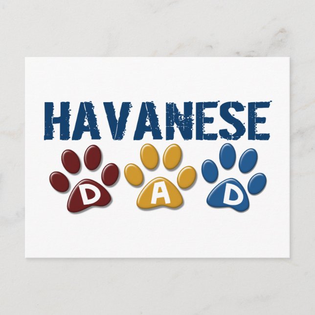 Carte Postale HAVANESE Papa Empreinte de patte 1 (Devant)