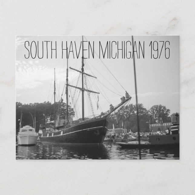 Carte Postale Haven Michigan Tall Ship 1976 (Devant)